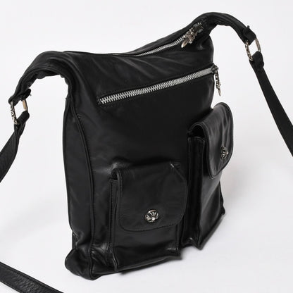 Chrome Hearts F-slinger Leather Shoulder Bag Dagger Zip CH Plus Cross Ball — view 3