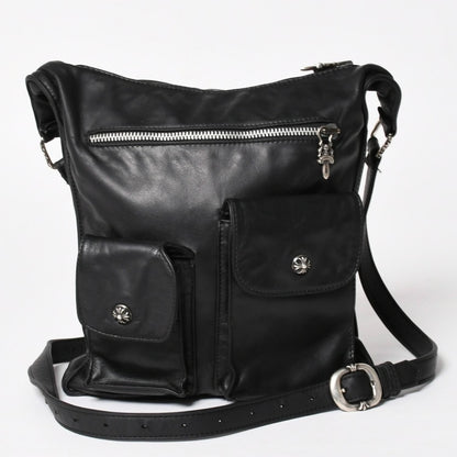 Chrome Hearts F-slinger Leather Shoulder Bag Dagger Zip CH Plus Cross Ball