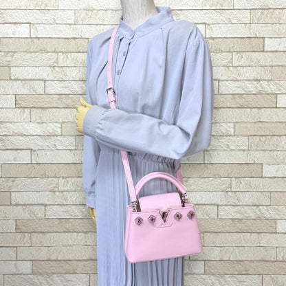 Louis Vuitton Flowers Capucines Mini Shoulder Bag Taurillon Leather Pink — view 2