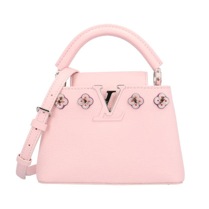 Louis Vuitton Flowers Capucines Mini Shoulder Bag Taurillon Leather Pink