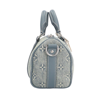 Louis Vuitton Keepall Bandouliere 25 Monogram Denim Shoulder Bag Blue — view 4