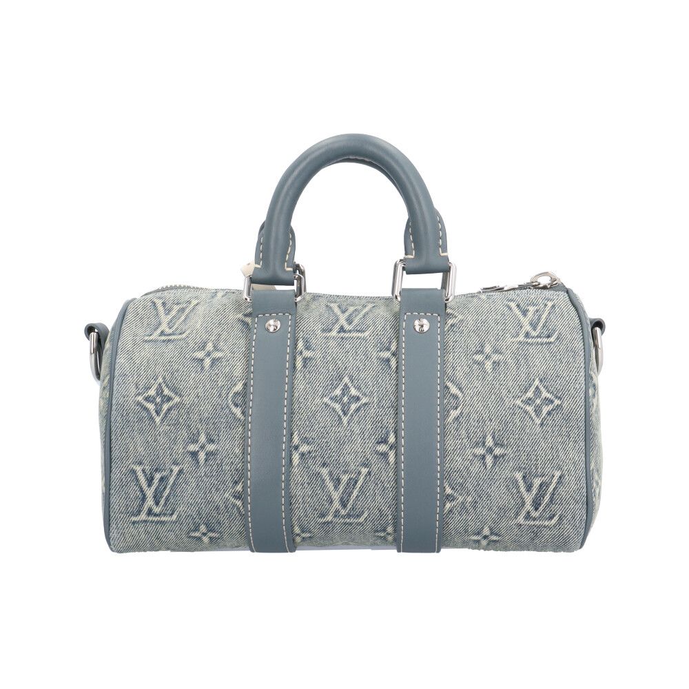 Louis Vuitton Keepall Bandouliere 25 Monogram Denim Shoulder Bag Blue — view 3