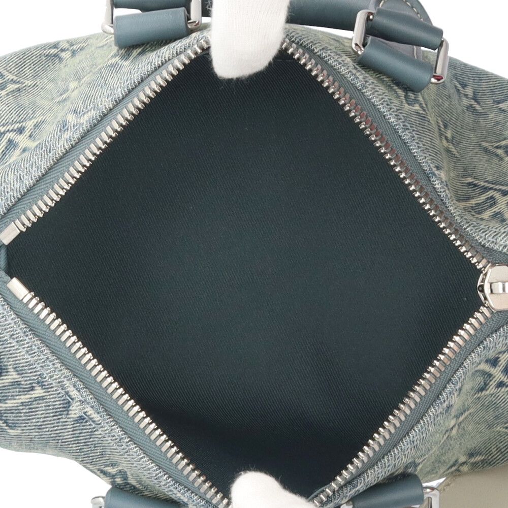 Louis Vuitton Keepall Bandouliere 25 Monogram Denim Shoulder Bag Blue — view 6