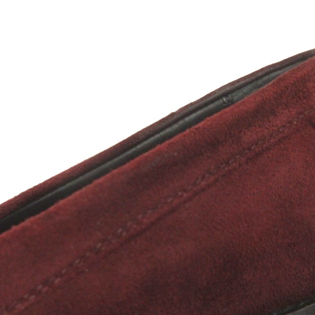 Hermes Hot Oversize Kelly Buckle Loafers Slip on Suede Red 36 — view 7
