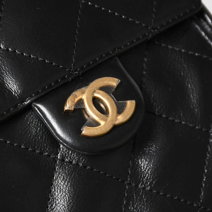 Chanel 25 Large Handbag Base Grained Calfskin CC Logo Black — view 6