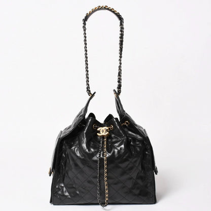 Chanel 25 Large Handbag Base Grained Calfskin CC Logo Black