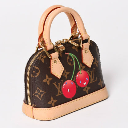 Louis Vuitton Monogram Canvas Cherry TM Nano Alma 2-Way Shoulder Bag Brown Gold — view 5