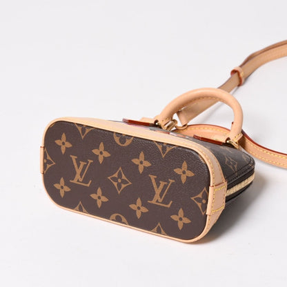 Louis Vuitton Monogram Canvas Cherry TM Nano Alma 2-Way Shoulder Bag Brown Gold — view 7