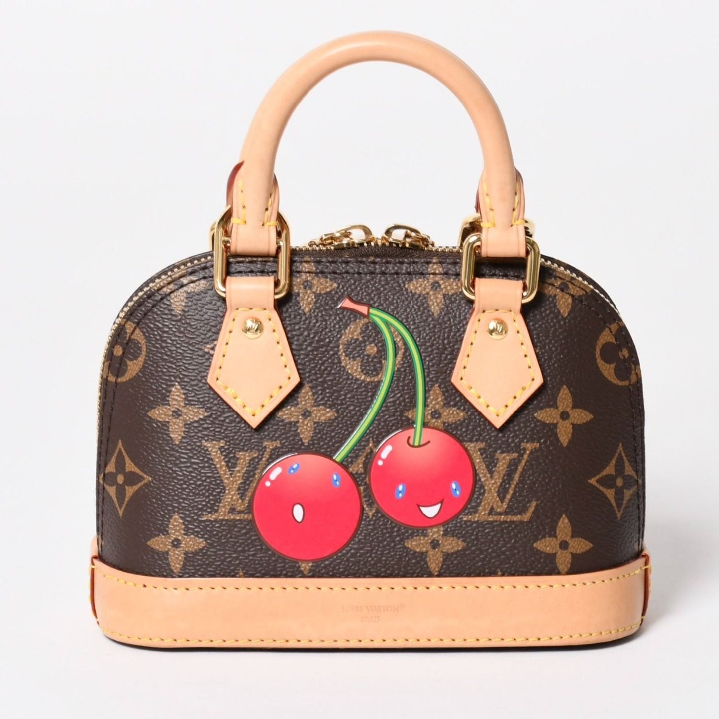Louis Vuitton Monogram Canvas Cherry TM Nano Alma 2-Way Shoulder Bag Brown Gold — view 4