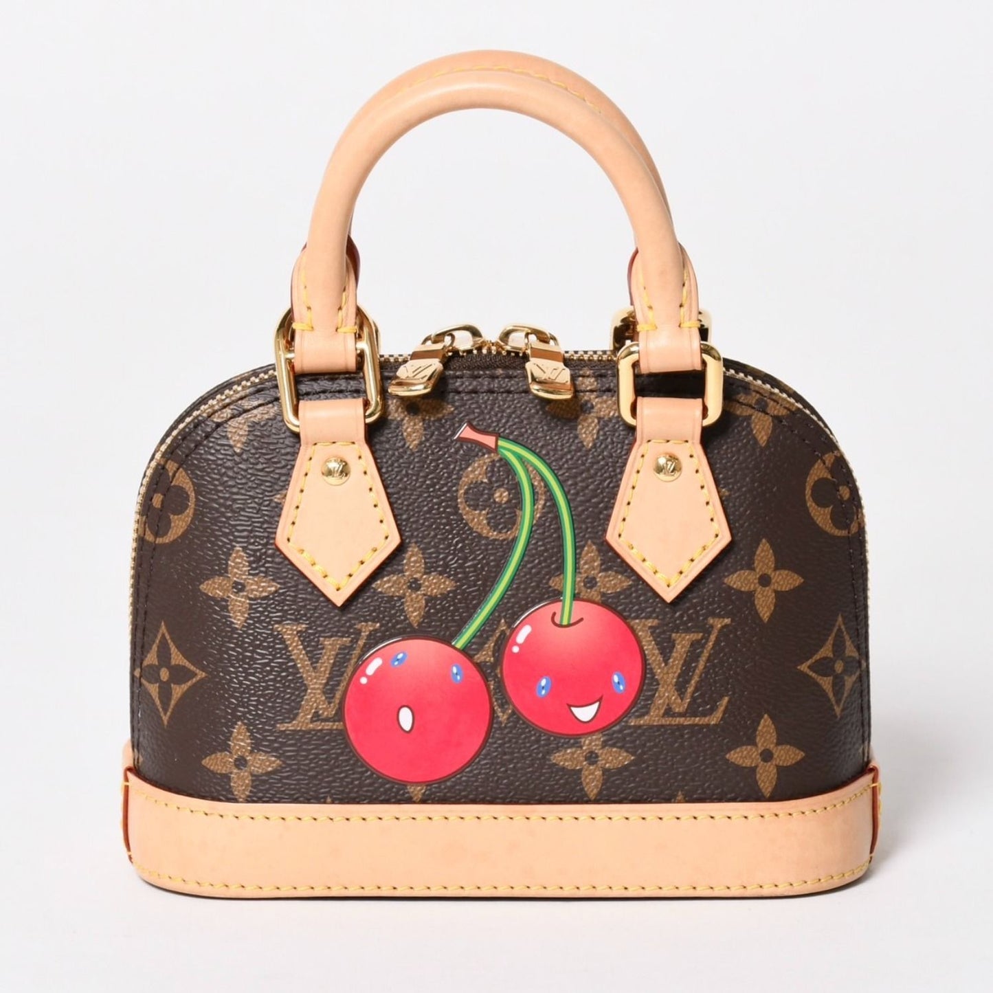 Louis Vuitton Monogram Canvas Cherry TM Nano Alma 2-Way Shoulder Bag Brown Gold — view 3