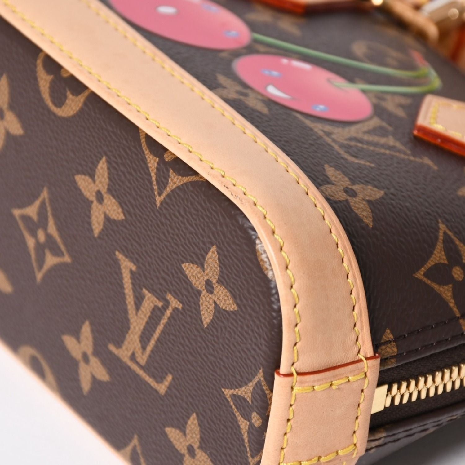 Louis Vuitton Monogram Canvas Cherry TM Nano Alma 2-Way Shoulder Bag Brown Gold — view 8