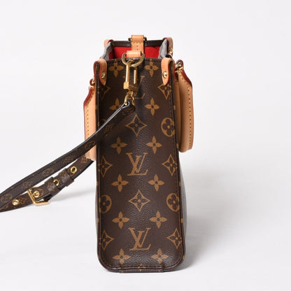 Louis Vuitton Sac Plat BB Handbag Monogram Leather Brown Gold — view 4