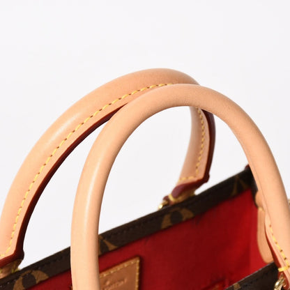 Louis Vuitton Sac Plat BB Handbag Monogram Leather Brown Gold — view 6