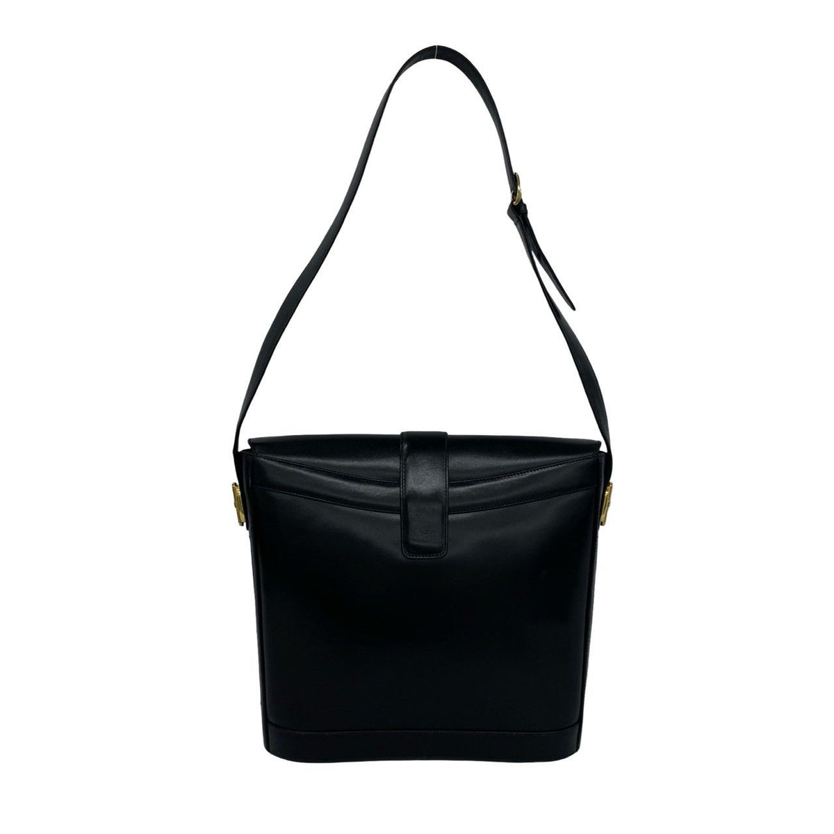 Gucci Vintage Sherry Line GG Logo Leather Shoulder Bag Black — view 3