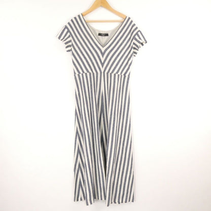 Max Mara Maxmaraweekend Dress XS Cotton Linen Long Maxi Length Striped White
