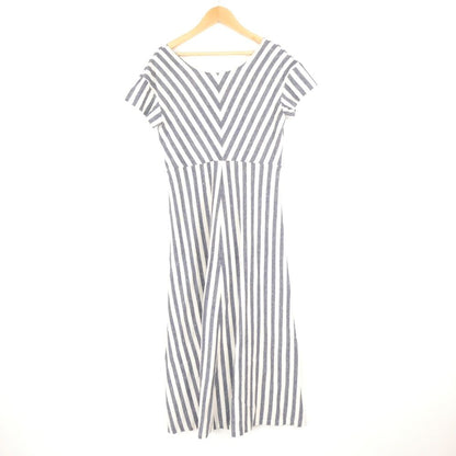 Max Mara Maxmaraweekend Dress XS Cotton Linen Long Maxi Length Striped White — view 2