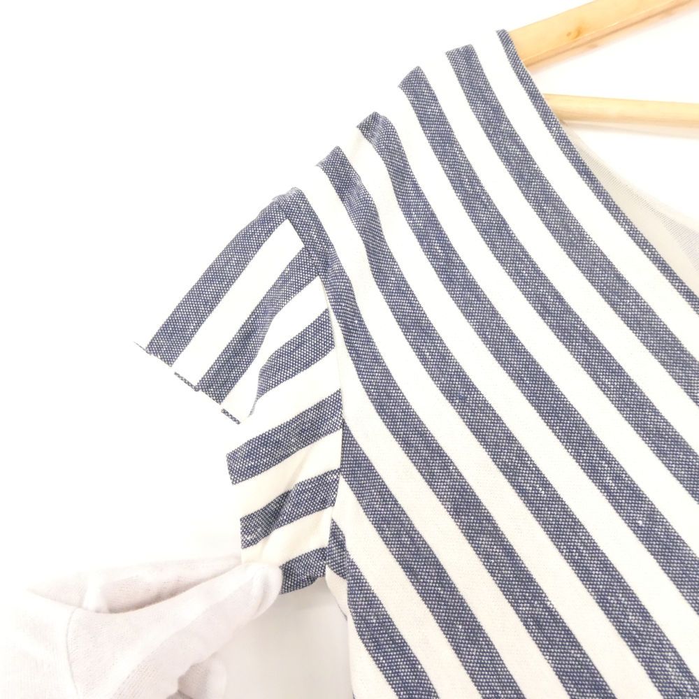 Max Mara Maxmaraweekend Dress XS Cotton Linen Long Maxi Length Striped White — view 4