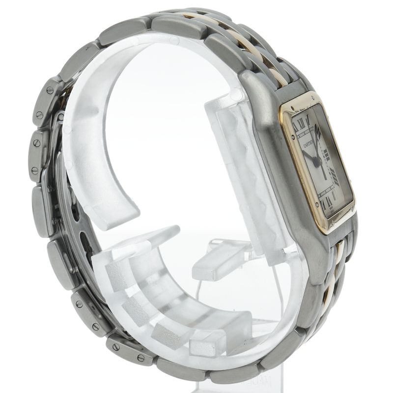 Cartier Panthere MM Watch 1 Row 18K Yellow Gold SS White — view 4