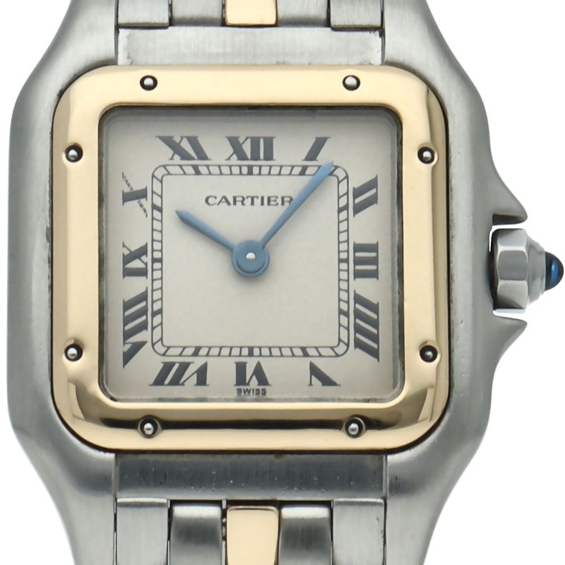 Cartier Panthere SM Watch 1 Row 18K Yellow Gold SS Silver
