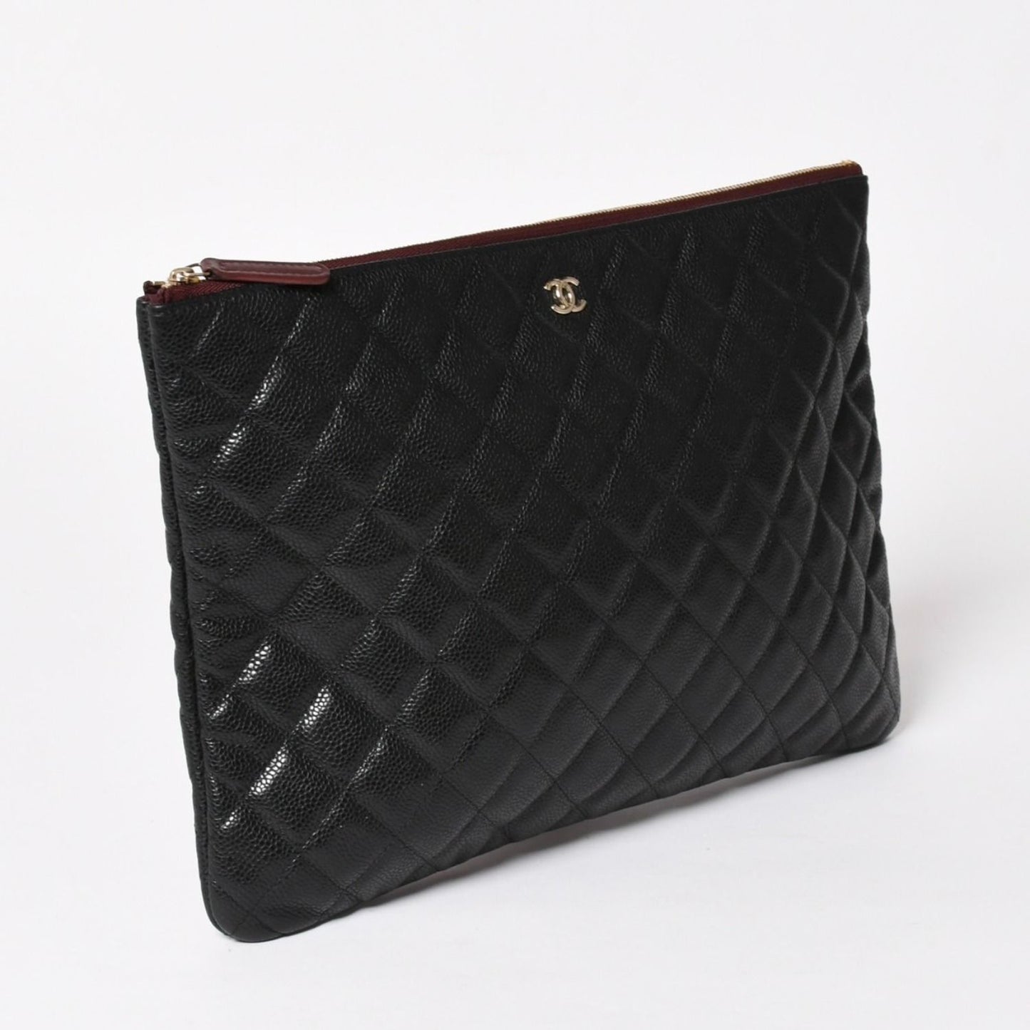 Chanel Classic Large Pouch CC Logo Caviar Leather Black — view 3