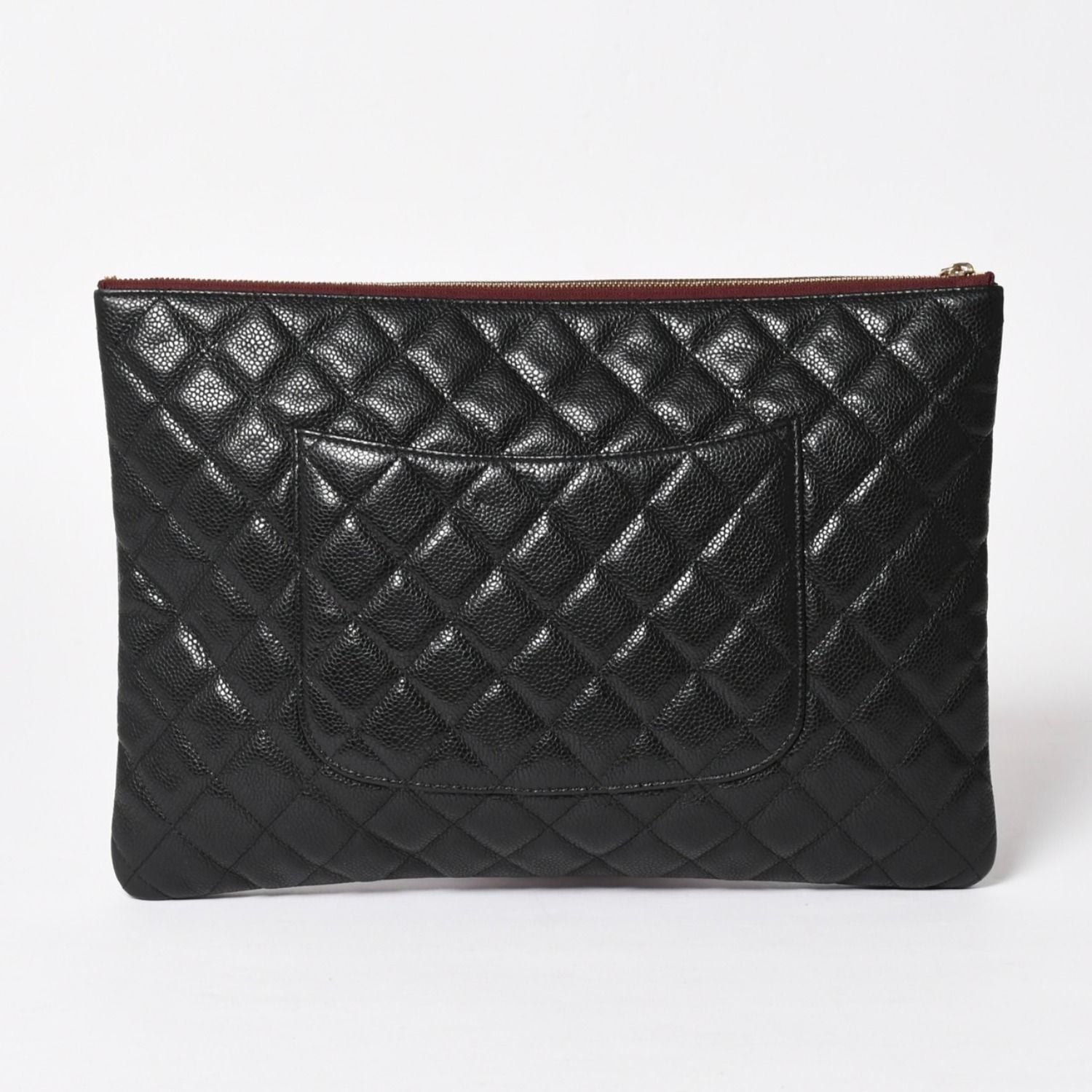 Chanel Classic Large Pouch CC Logo Caviar Leather Black — view 2