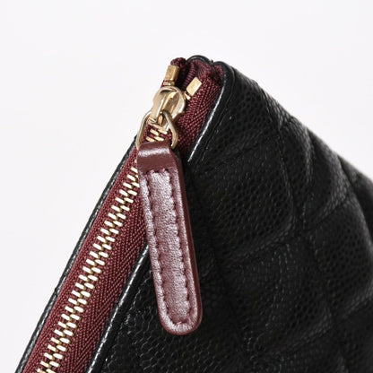 Chanel Classic Large Pouch CC Logo Caviar Leather Black — view 4