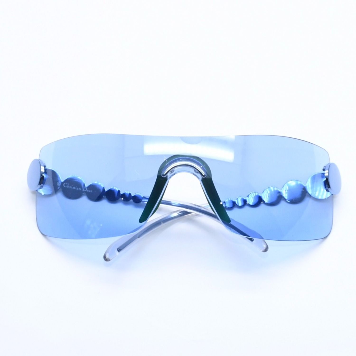 Dior Sunglasses Eyewear Rimless Shield Blue — view 2