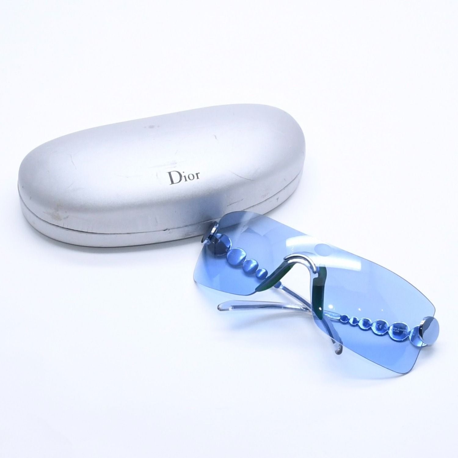 Dior Sunglasses Eyewear Rimless Shield Blue