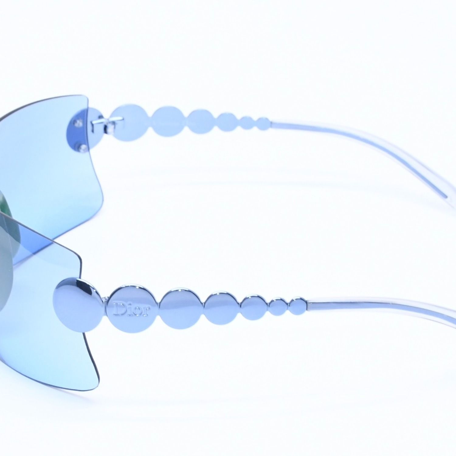 Dior Sunglasses Eyewear Rimless Shield Blue — view 6