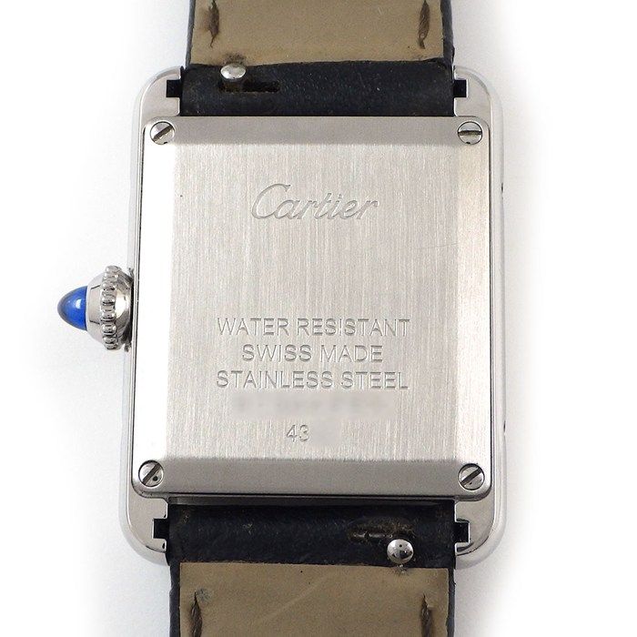 Cartier Watch Tank Must SM Rectangular Silver Dial Roman Index Cowhide SS — view 4