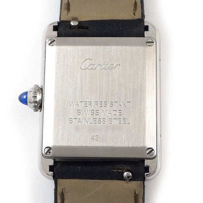 Cartier Watch Tank Must SM Rectangular Silver Dial Roman Index Cowhide SS — view 4