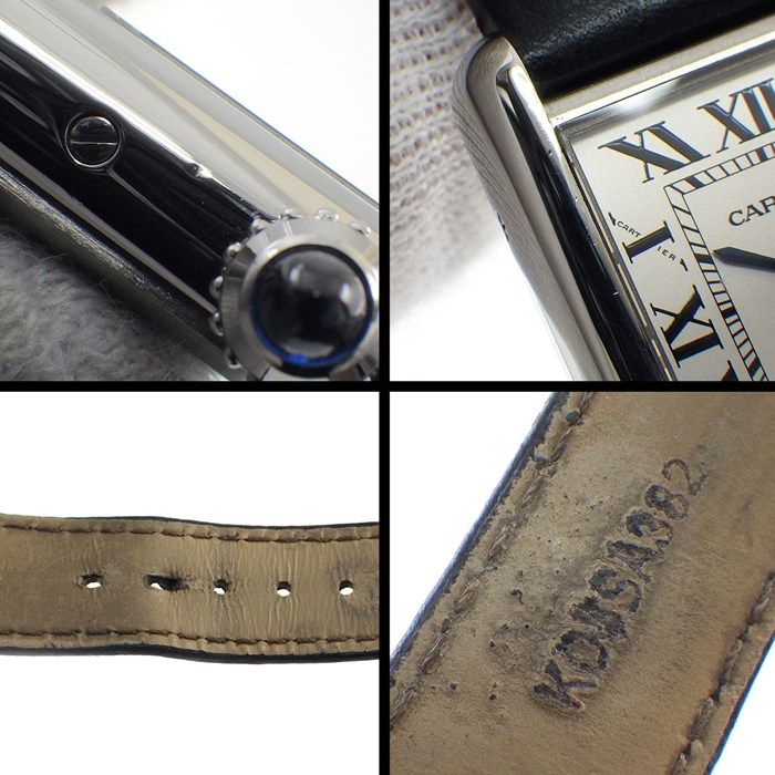 Cartier Watch Tank Must SM Rectangular Silver Dial Roman Index Cowhide SS — view 7