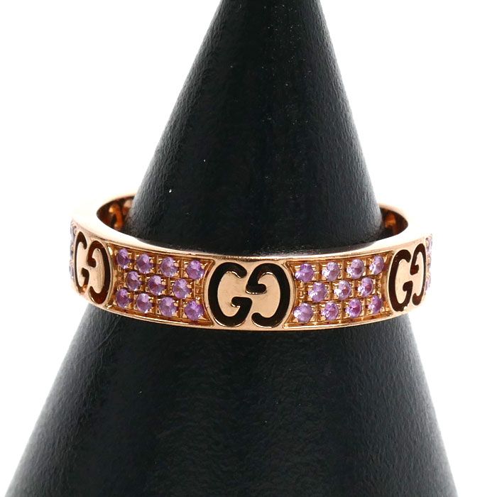 Gucci 18K Pink Gold Icon Star Ring Sapphire