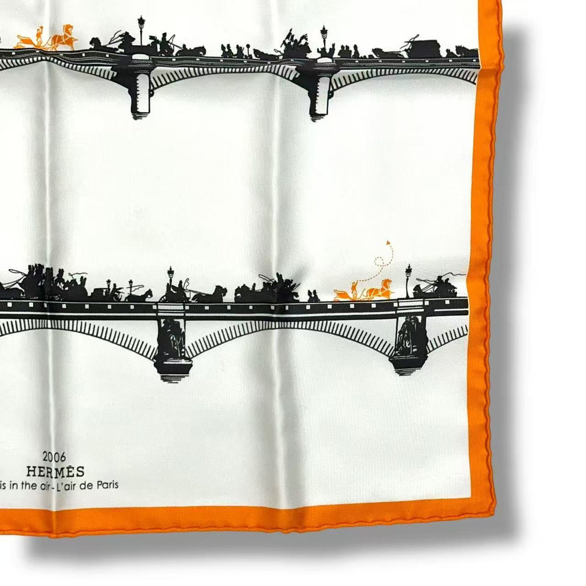 Hermes Scarf Silk Gavroche Paris Air Orange — view 5