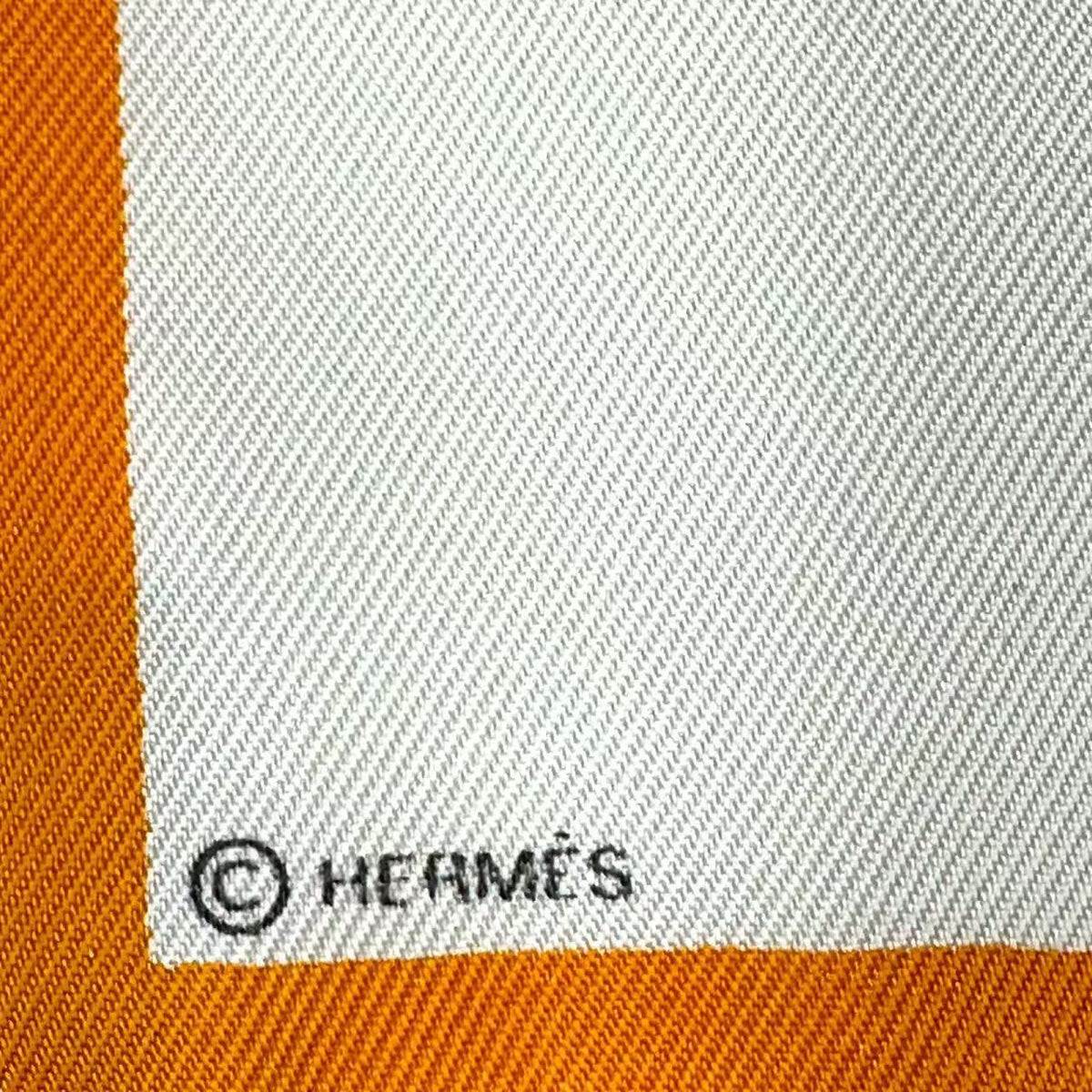 Hermes Scarf Silk Gavroche Paris Air Orange — view 8