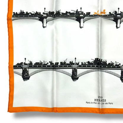 Hermes Scarf Silk Gavroche Paris Air Orange — view 6