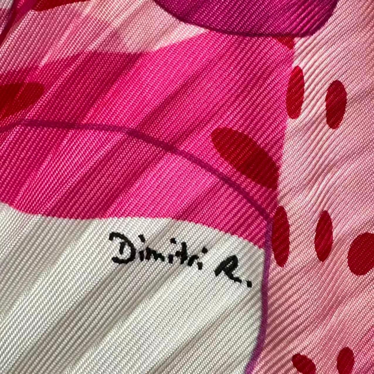 Hermes Pleats Scarf Silk Hola Flamenca! Pink — view 6