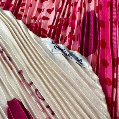 Hermes Pleats Scarf Silk Hola Flamenca! Pink — view 8