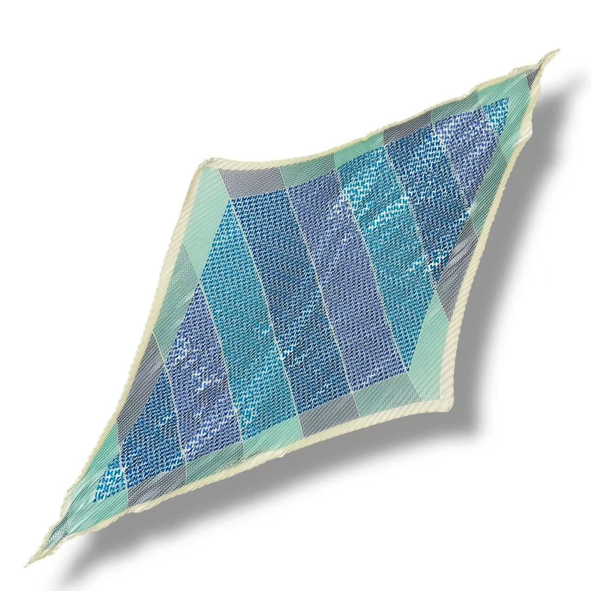 Hermes Pleats Scarf Silk Triangle Geant Blue — view 2
