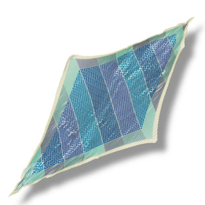 Hermes Pleats Scarf Silk Triangle Geant Blue — view 2
