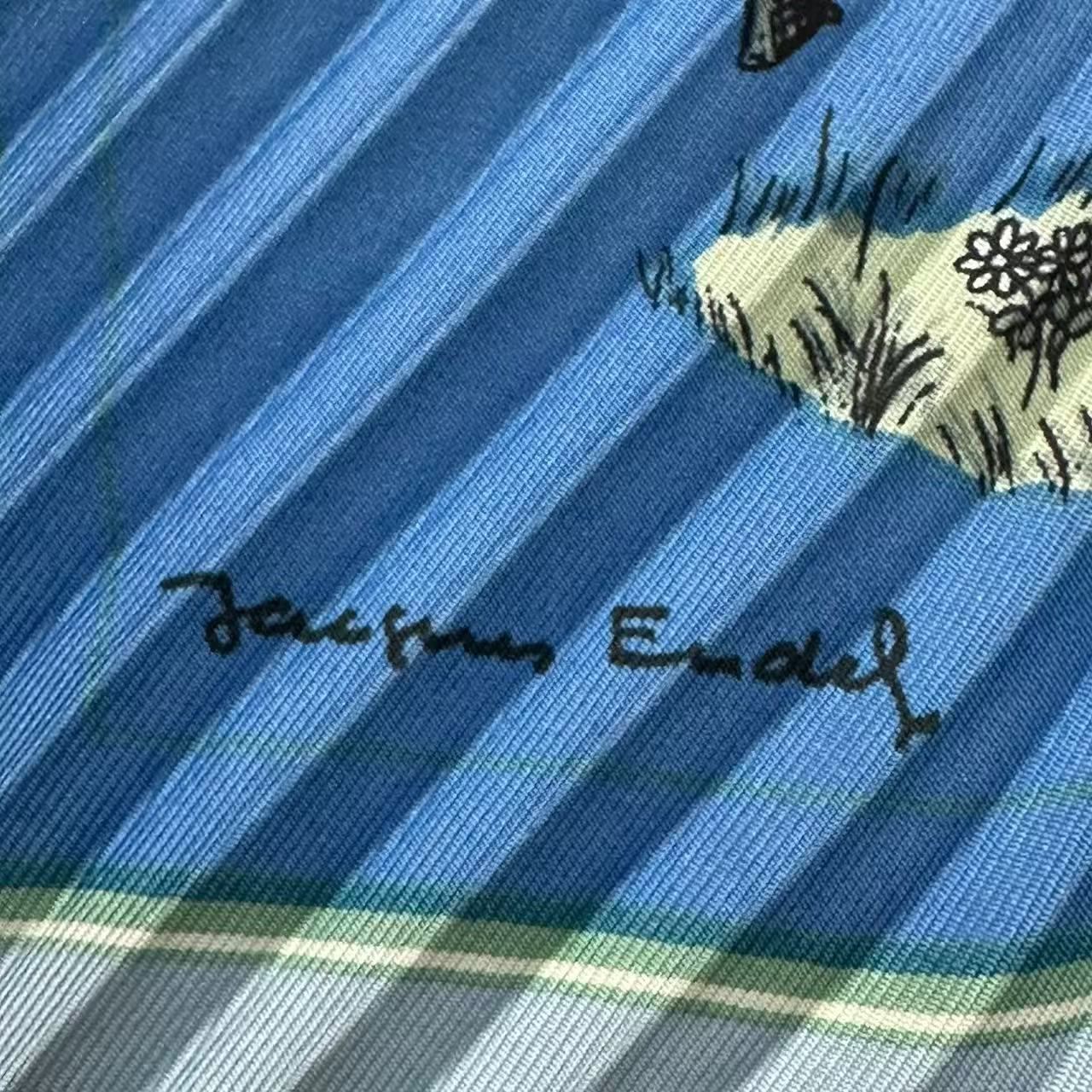 Hermes Pleats Scarf Silk Couvertures Et Tenues de Jour Horsewear Blue — view 7