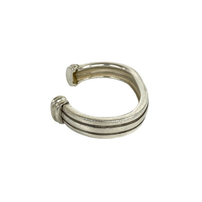 Tiffany & Co Vintage Grooved Bangle Double Line 925 Sterling Silver Calfskin — view 5