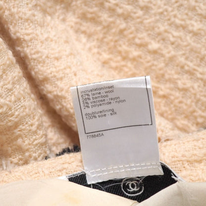 Chanel Jacket 38 CC Logo Button Blade Trim Wool — view 8