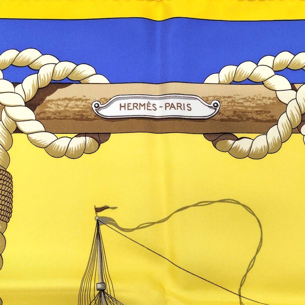 Hermes Carre 90 Scarf 100% Silk Yellow — view 2