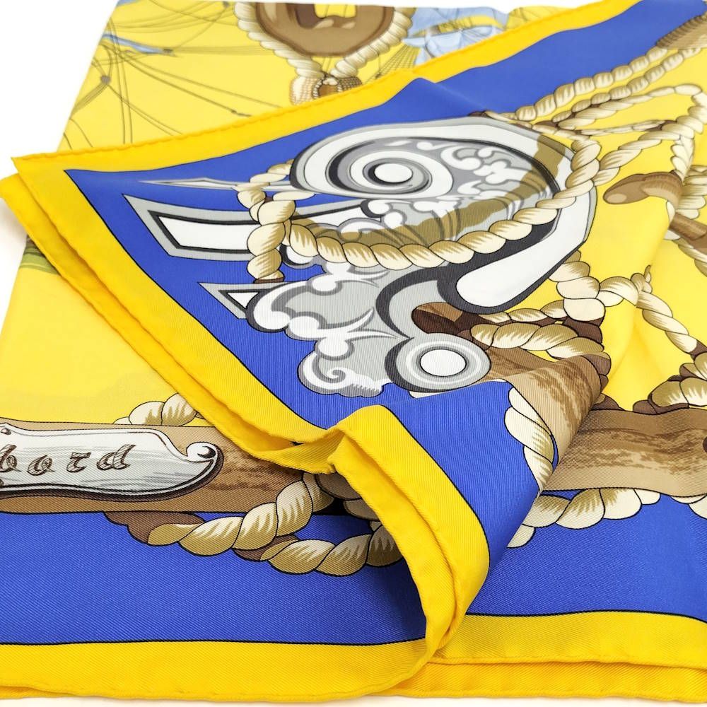 Hermes Carre 90 Scarf 100% Silk Yellow — view 5