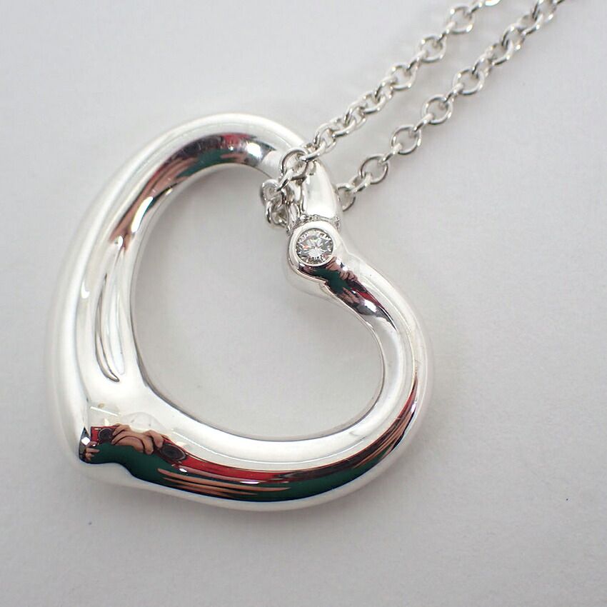 Tiffany & Co 925 Diamond Open Heart Pendant — view 6