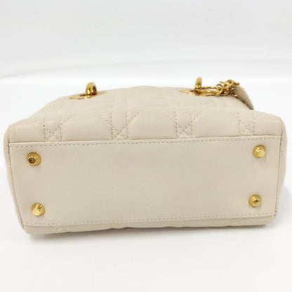 Dior Lady Dior 2-Way Bag Leather Ivory — view 4