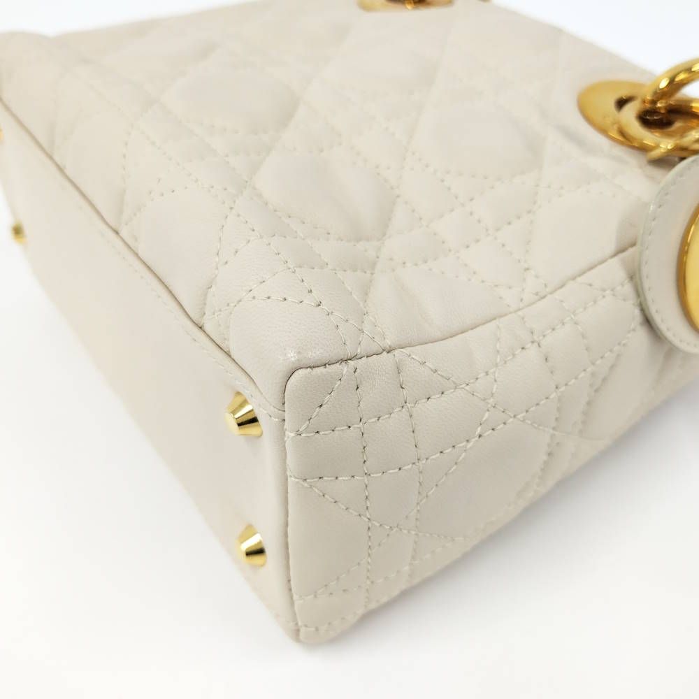 Dior Lady Dior 2-Way Bag Leather Ivory — view 5