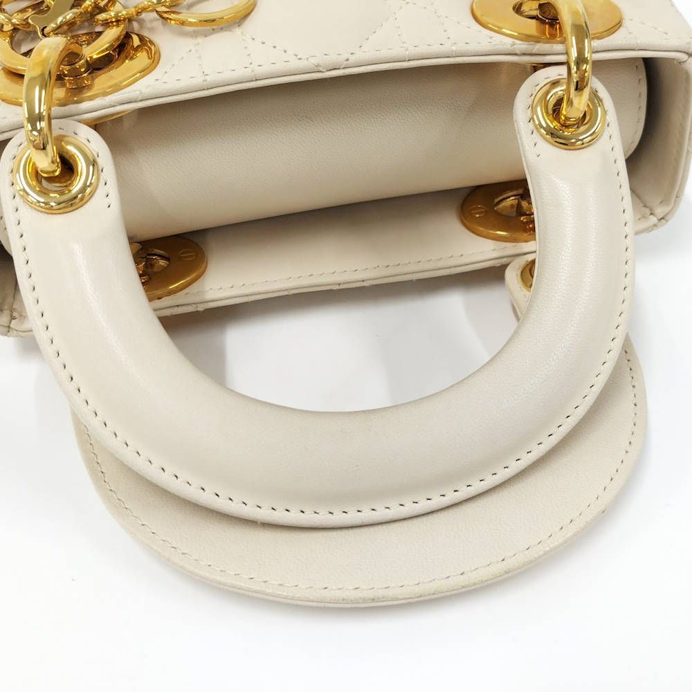 Dior Lady Dior 2-Way Bag Leather Ivory — view 7