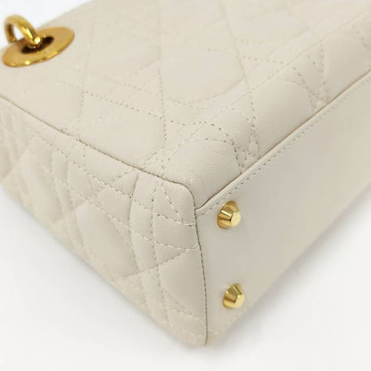 Dior Lady Dior 2-Way Bag Leather Ivory — view 3